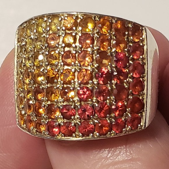 Sterling Silver Ladies Genuine 1/2 CTTW Citrine Multicolored Gem Ring SZ 7 3/4 - Picture 7 of 10